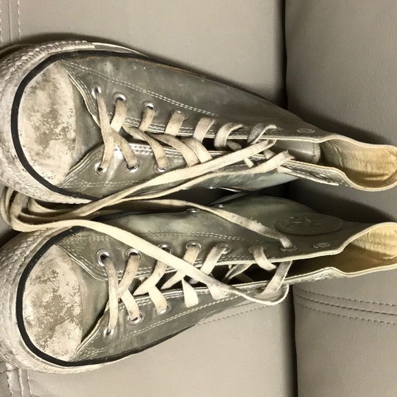 silver high top converse